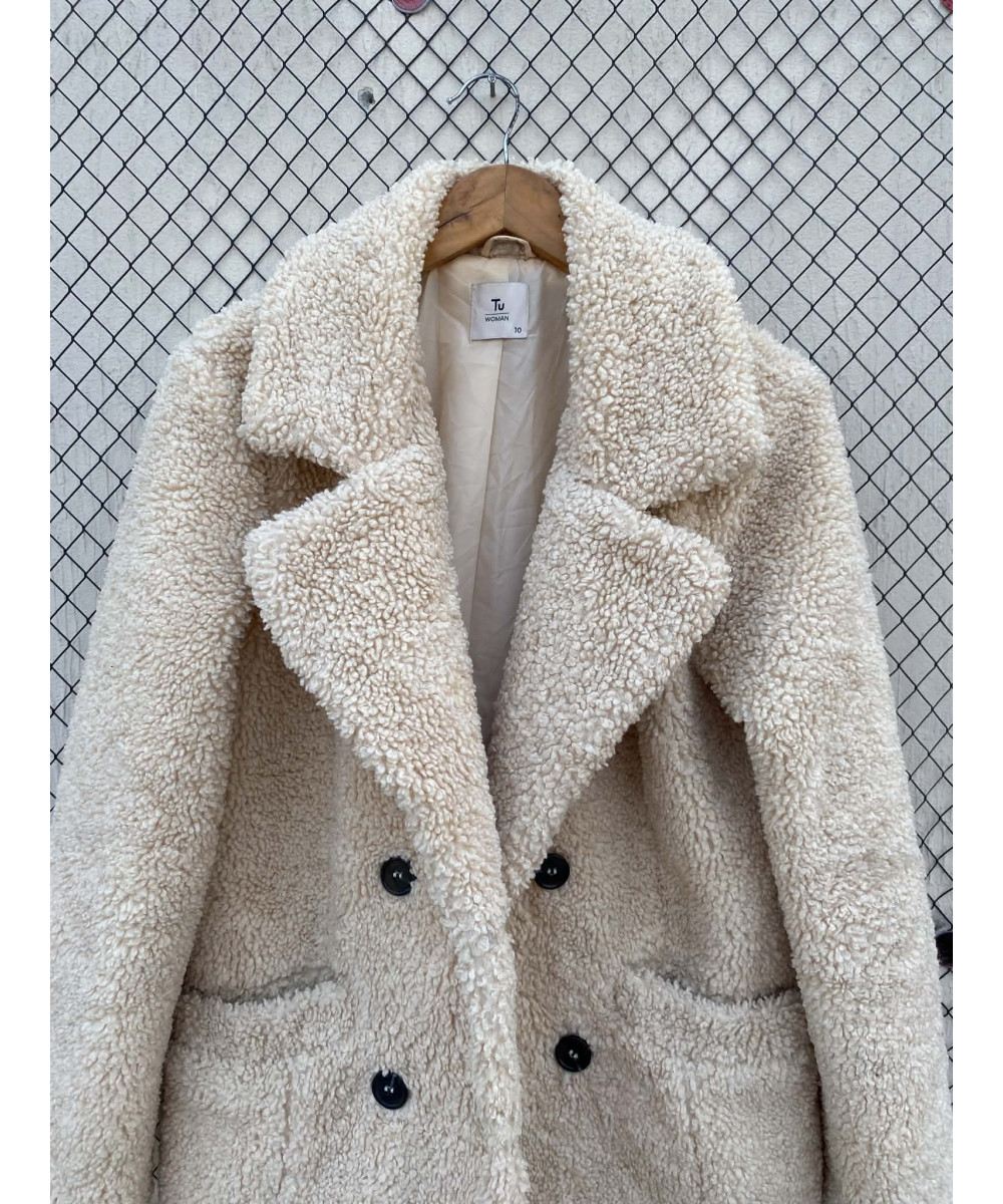 Cream-colored, teddy coat