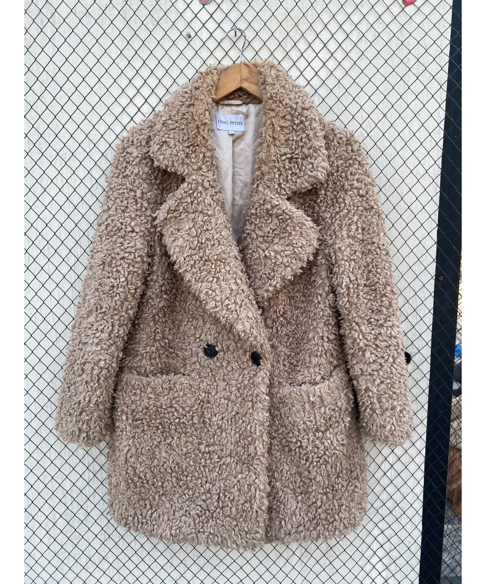 Beige, faux fur coat