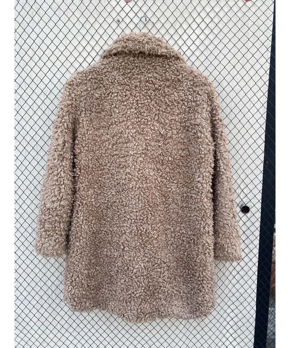 Beige, faux fur coat