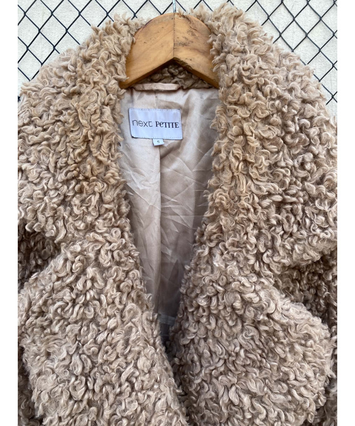 Beige, faux fur coat