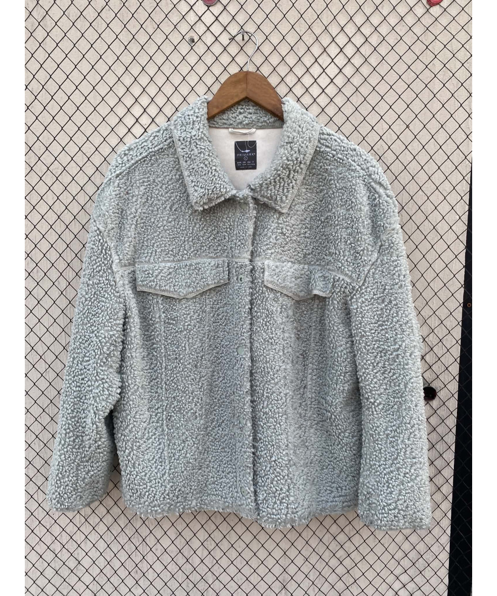 Mint green, teddy, button-up jacket