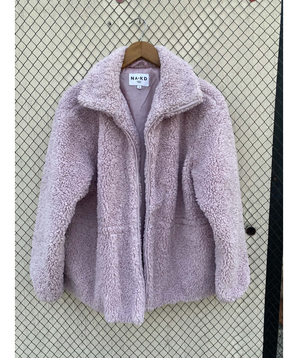 Lilac colored, teddy, zipper jacket