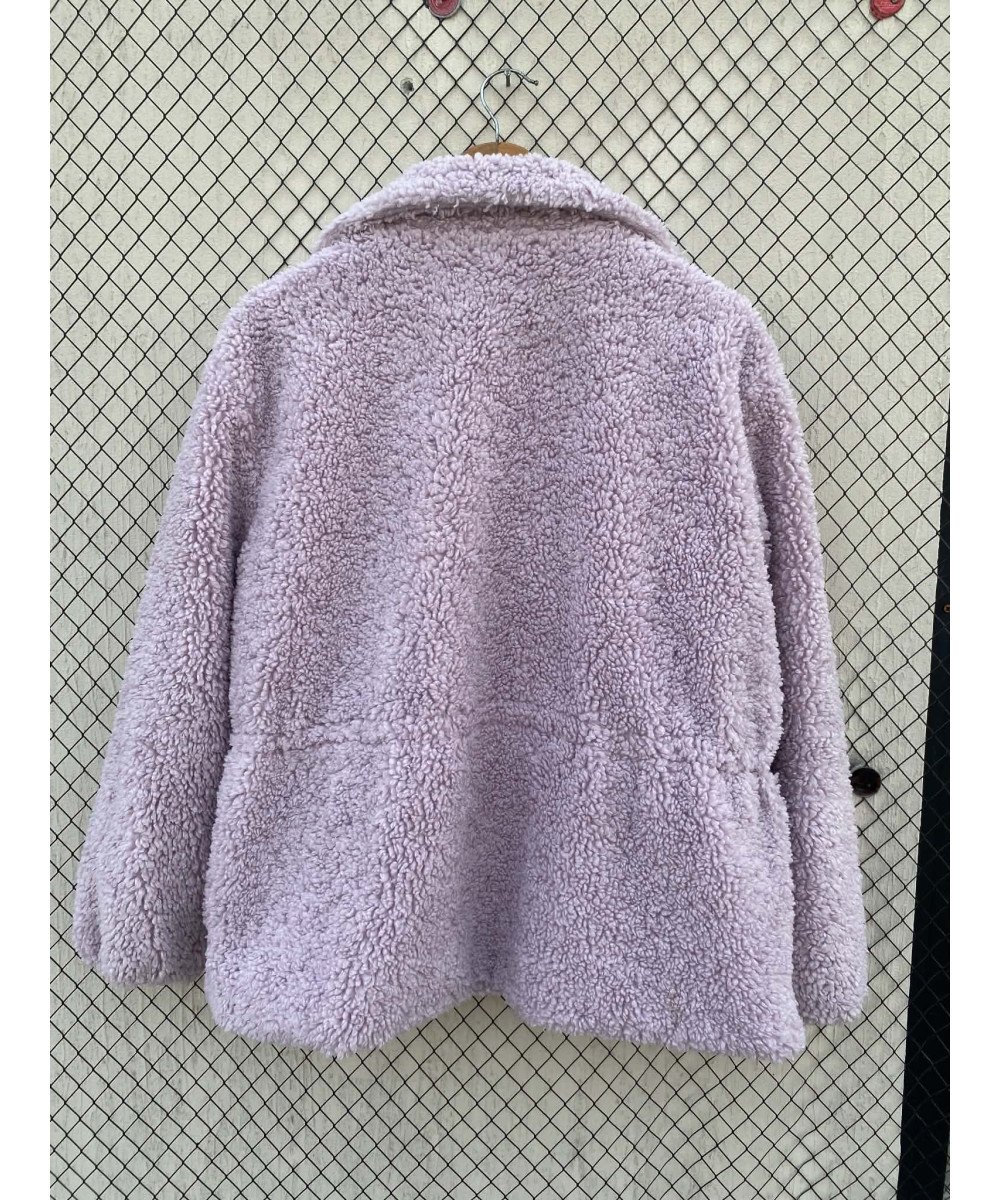 Lilac colored, teddy, zipper jacket