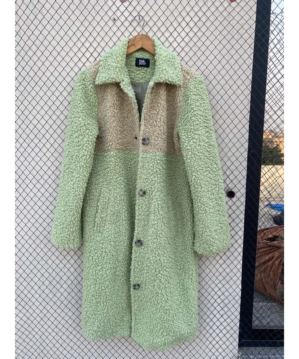 Two-toned, teddy, long jacket