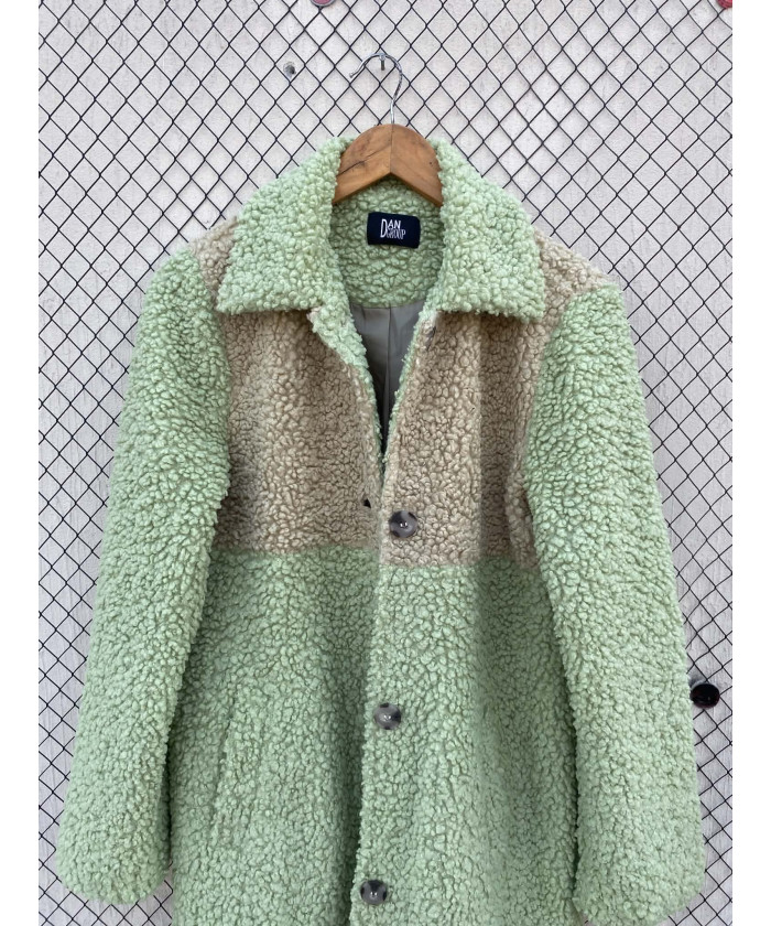 Two-toned, teddy, long jacket
