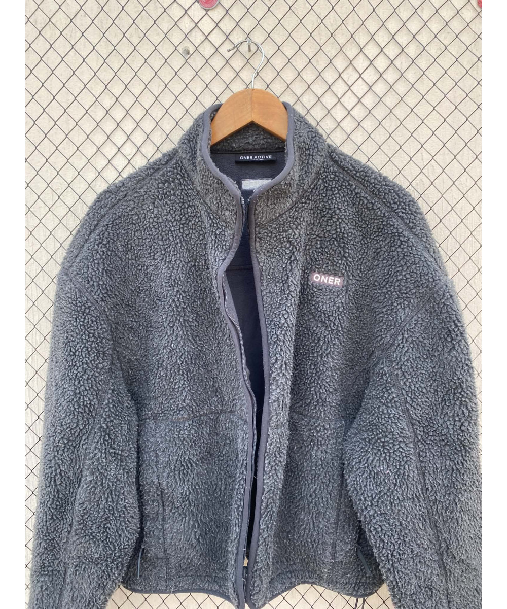 Dark gray, teddy, zipper jacket