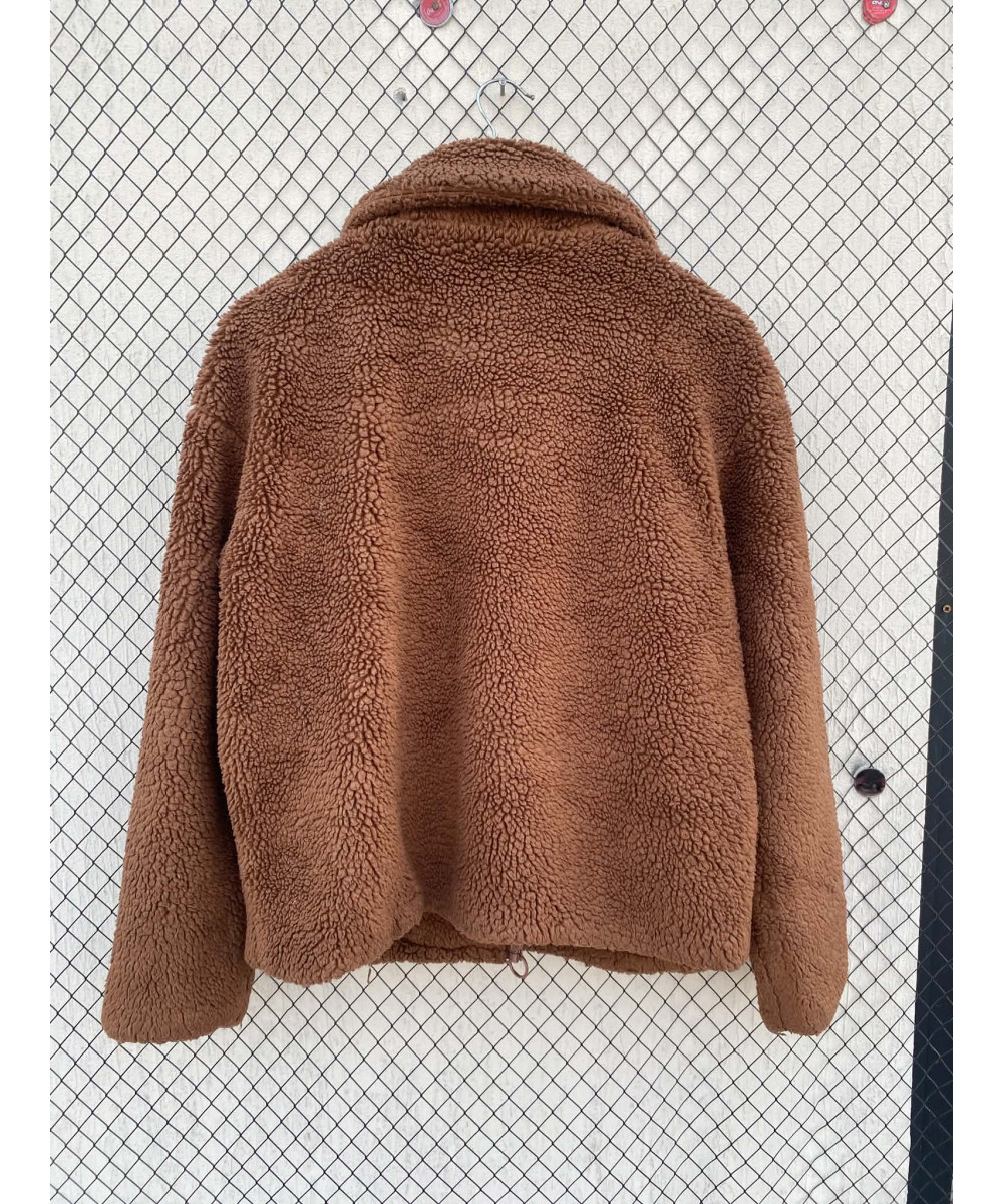 Brown, teddy, zipper jacket