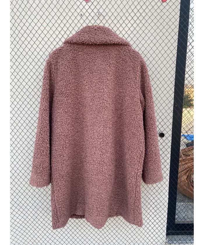 Tea pink-colored, teddy coat