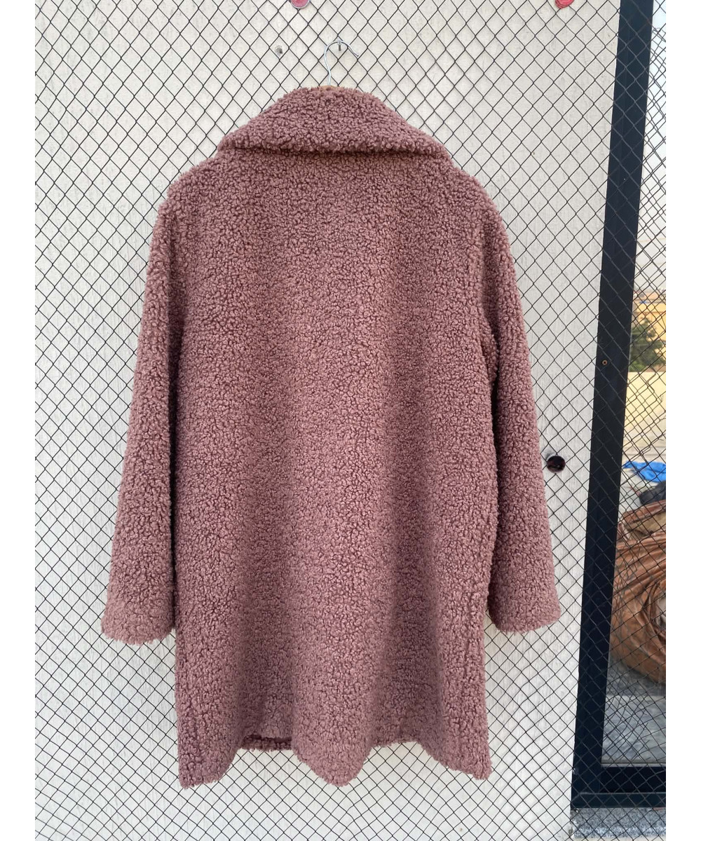Tea pink-colored, teddy coat