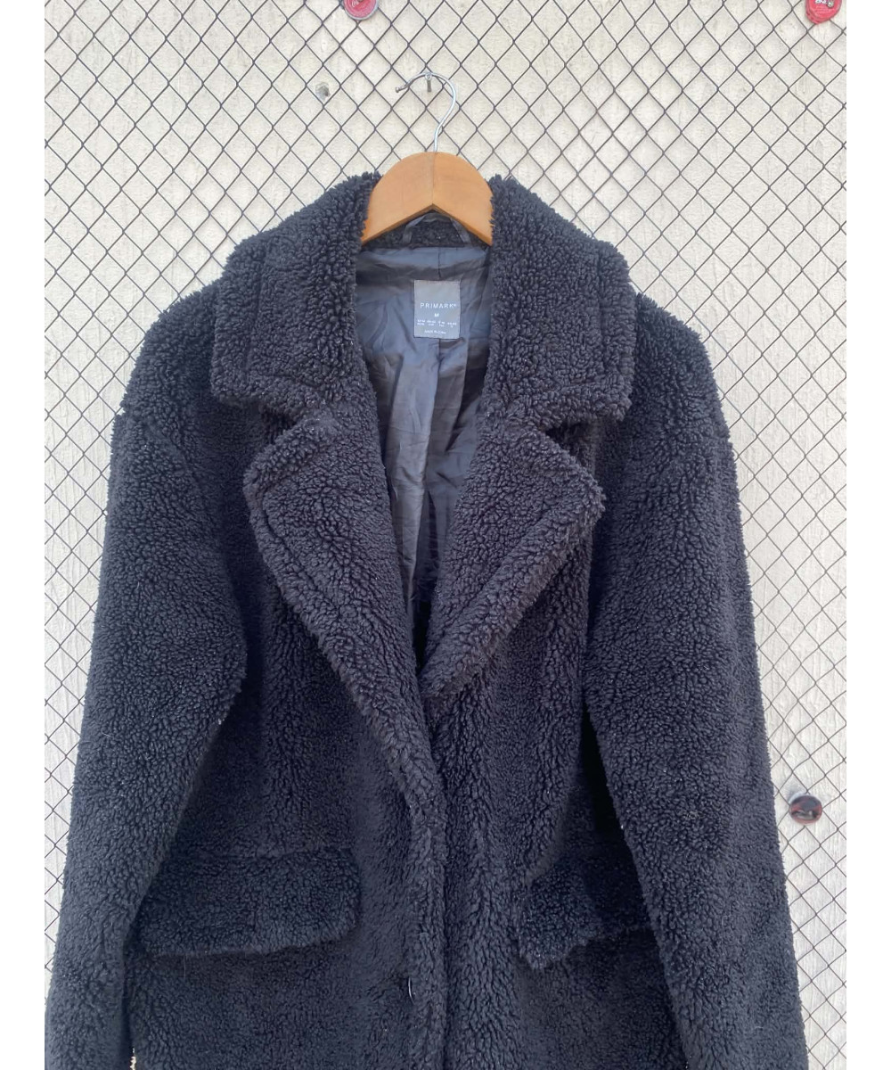 Black, long, teddy coat