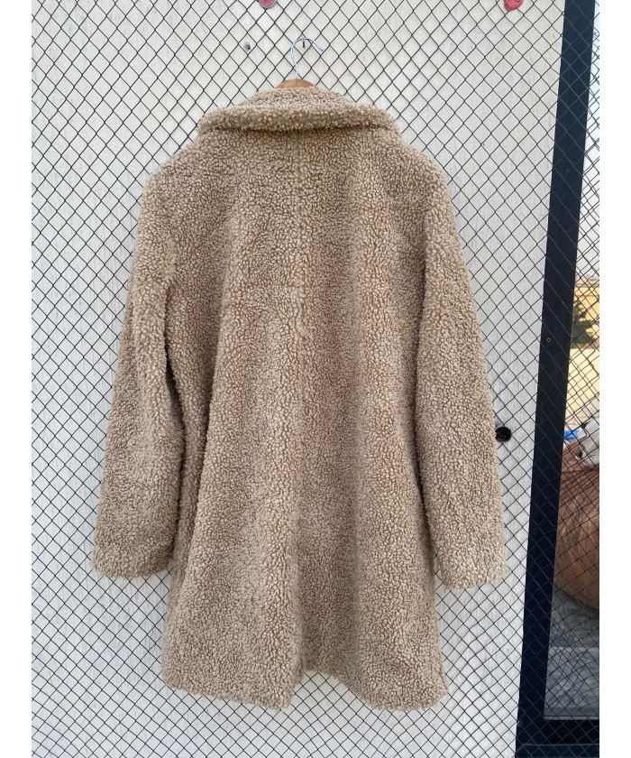 Camel-colored, long, teddy...