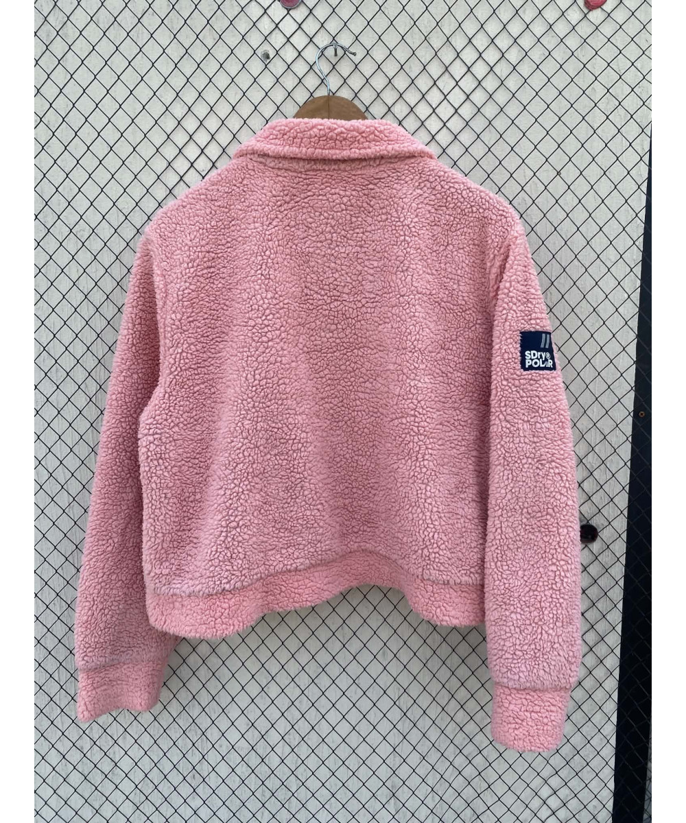 Pink, teddy, zipper jacket