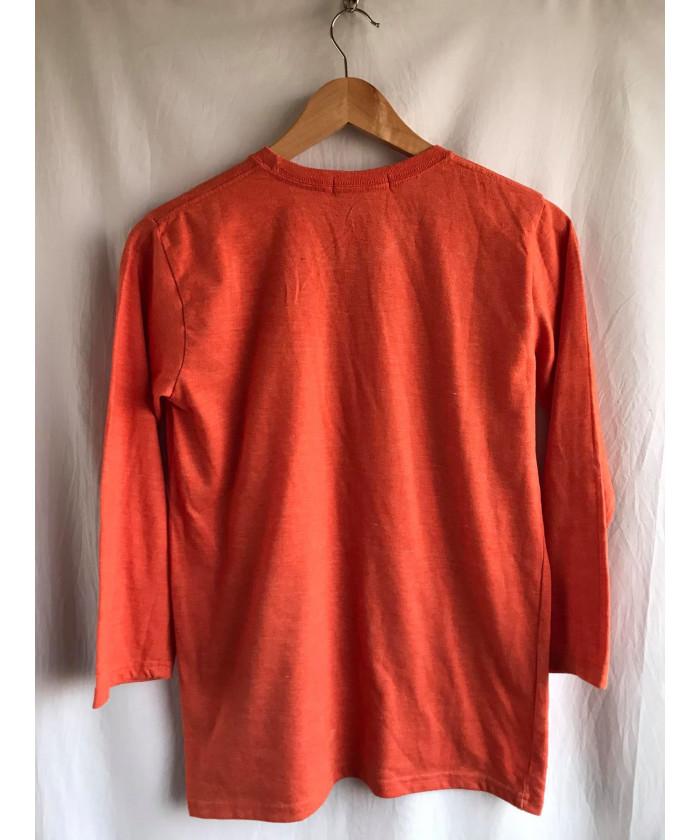 orange, printed tee